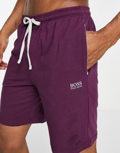Бордовые трикотажные шорты с логотипом BOSS Bodywear-Красный
