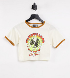 Укороченная футболка с принтом "Fleetwood Mac" Reclaimed Vintage Inspired-Желтый
