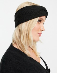 Черная повязка на голову с перекрученным дизайном из переработанного материала Pieces-Черный цвет