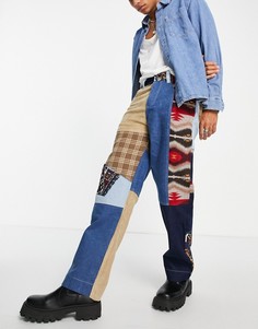 Свободные джинсы в стиле пэчворк от комплекта Jaded London-Разноцветный