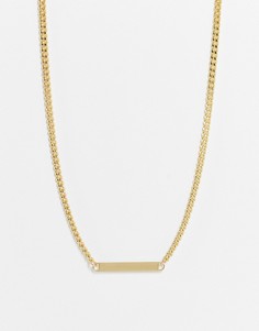 Золотистое ожерелье с плоской подвеской DesignB London Curve-Золотистый