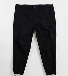 Черные брюки в утилитарном стиле River Island Big & Tall-Черный цвет