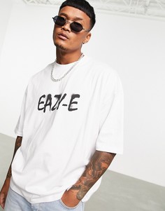 Белая oversized-футболка с надписью "Easy E" ASOS DESIGN-Белый