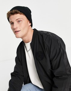 Черная шапка-бини из смесового переработанного полиэстера Topman-Черный цвет