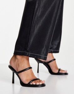 Мягкие черные мюли на среднем каблуке Topshop River-Черный цвет