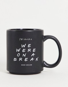 Черная кружка с принтом "We Were on A Break" Typo x Friends-Черный цвет