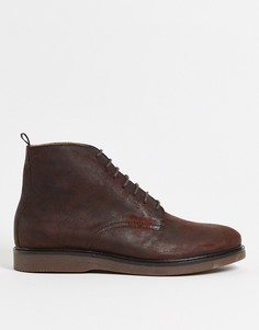 Коричневые ботинки из вощеной кожи на шнуровке H by Hudson Troy-Коричневый цвет