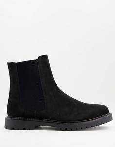 Черные замшевые ботинки челси H By Hudson-Черный цвет