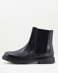 Черные кожаные ботинки челси H by Hudson-Черный цвет