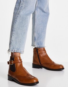 Коричневые кожаные ботинки челси с пряжкой Dune-Коричневый цвет