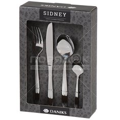 Набор столовых приборов нержавеющая сталь, 24 предмета, столовый, подарочная упаковка, Daniks, Sydney
