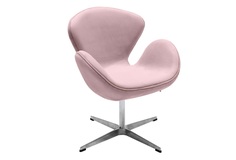 Кресло swan chair пудровый, искусственная замша (bradexhome) розовый 70x95x61 см.