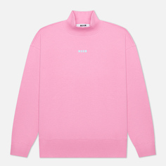 Мужская толстовка MSGM Micrologo Seasonal High Collar, цвет розовый