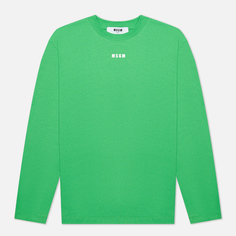 Женский лонгслив MSGM Micrologo Seasonal Crew Neck, цвет зелёныйS