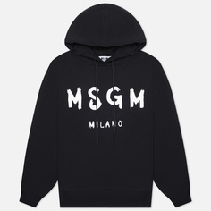Женская толстовка MSGM MSGM Milano Logo Unbrushed Hoodie, цвет чёрный, размер S