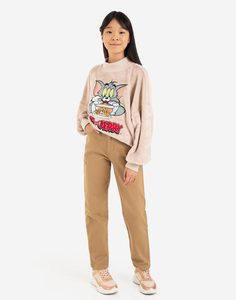 Бежевые утеплённые брюки New mom для девочки Gloria Jeans Gloria Jeans