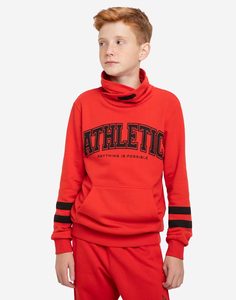 Красный свитшот с принтом Athletic для мальчика Gloria Jeans
