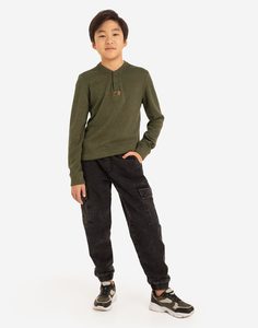 Утеплённые джинсы Jogger с карманами-карго для мальчика Gloria Jeans