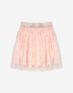 Розовая юбка из фатина с рисунком для девочки Gloria Jeans