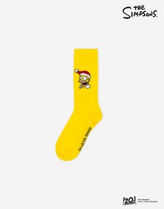 Жёлтые носки с принтом The Simpsons мужские Gloria Jeans