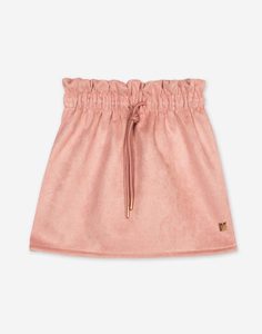 Розовая юбка-трапеция из велюра для девочки Gloria Jeans
