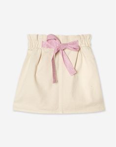 Молочная юбка-трапеция с бантиком для девочки Gloria Jeans
