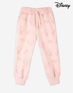 Розовые спортивные брюки Jogger с принтом Disney для девочки Gloria Jeans