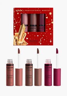 Набор для макияжа губ Nyx Professional Makeup "BUTTER GLOSS TRIO", оттенок MED DEEP NUDES , 24 мл