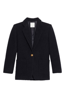 Темно-синий твидовый жакет Sandro