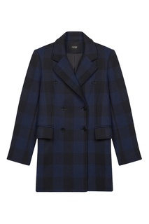 Синий жакет в клетку Maje