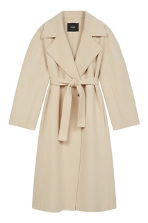 Пальто из шерсти цвета экрю Maje