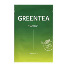Маска для лица BARULAB с экстрактом зеленого чая тонизирующая и увлажняющая 23 г