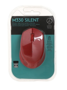 Мышь Logitech M330 Silent Plus Red 910-004911 Выгодный набор + серт. 200Р!!!