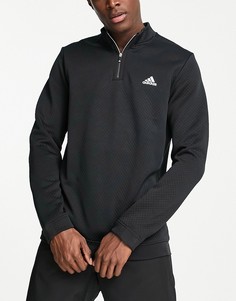 Черный свитшот с молнией длиной 1/4 adidas Golf-Черный цвет