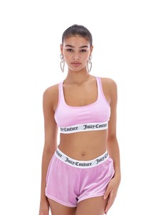 Розовый бархатный бралетт со спинкой-борцовкой от комплекта Juicy Couture-Розовый цвет