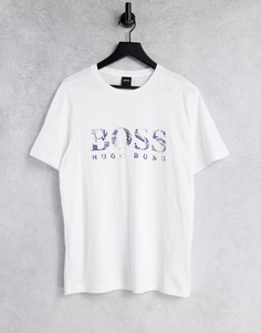 Белая футболка с 3 крупным логотипом BOSS Athleisure-Белый