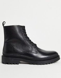 Черные ботинки на шнуровке River Island-Черный цвет