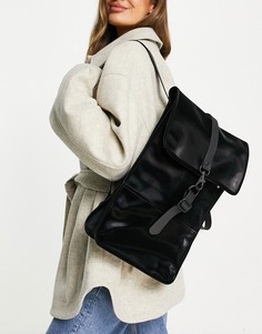 Черный маленький рюкзак из бархата Rains 1280-Черный цвет
