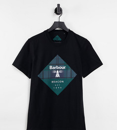 Черная футболка с ромбом в клетку Barbour Beacon – эксклюзивно для ASOS-Черный цвет