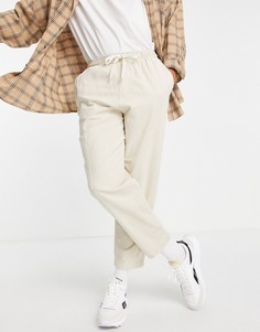 Свободные брюки карго песочного цвета Bershka-Светло-бежевый цвет