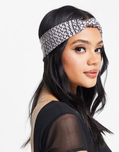 Серо-коричневая повязка на голову с узлом Missguided-Светло-бежевый цвет