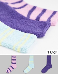 Набор из 3 пар пушистых носков разных цветов Pieces-Разноцветный