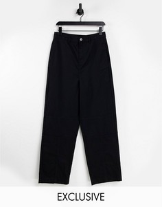 Черные брюки с декоративными швами в стиле 90-х COLLUSION Unisex-Черный цвет