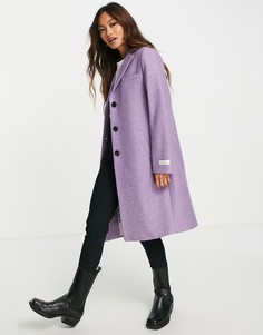 Однобортное пальто сиреневого цвета зауженного кроя Gianni Feraud-Фиолетовый цвет