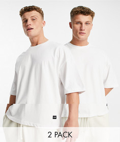 Набор из 2 белых oversized-футболок Bershka-Белый