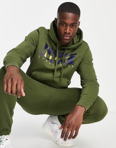 Спортивный костюм с принтами логотипа цвета хаки Nike-Зеленый цвет