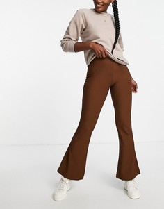 Трикотажные расклешенные брюки коричневого цвета Pimkie-Коричневый цвет