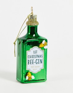 Новогоднее елочное украшение в форме бутылки джина Sass & Belle-Зеленый цвет