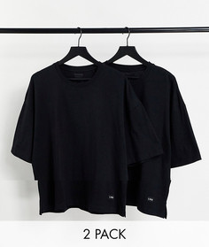 Набор из 2 черных oversized-футболок Bershka-Черный цвет