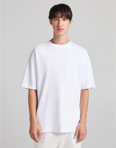 Свободная белая футболка Bershka-Белый